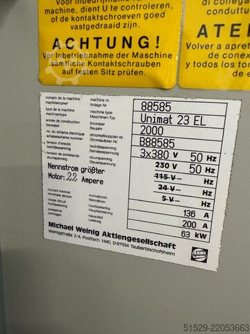 Vierzijdige schaafmachine Weinig Unimat 23 EL