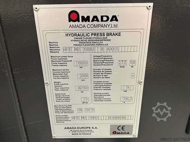 Kantbank AMADA PROMECAM HFE MK II 8 AXIS