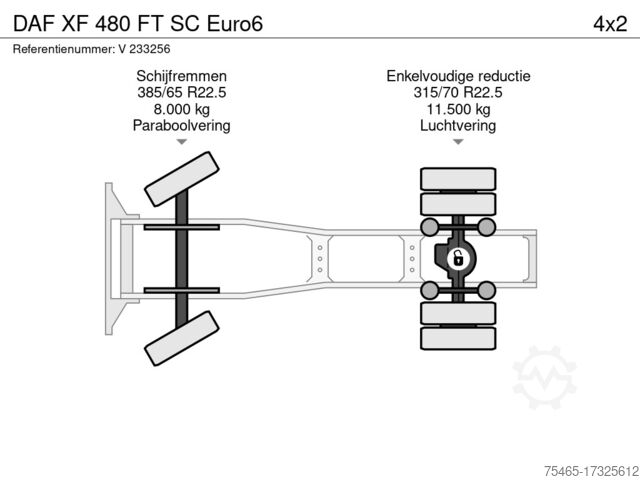 Standaard-SZM DAF XF 480 FT SC Euro6