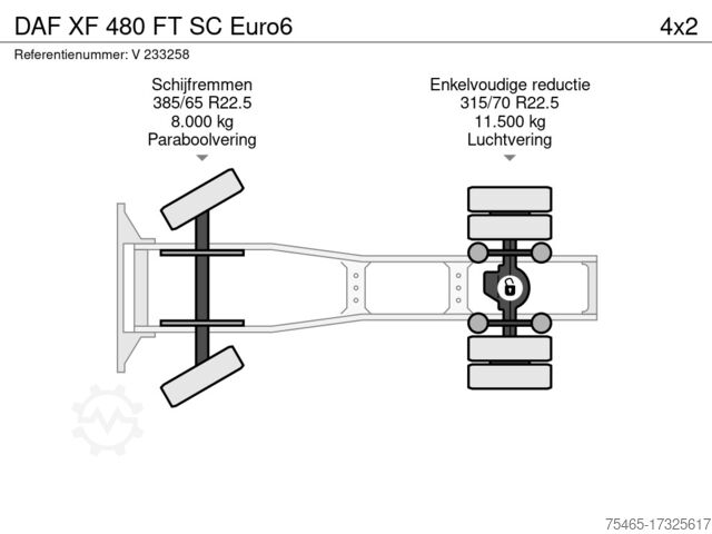 Standaard-SZM DAF XF 480 FT SC Euro6