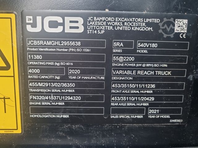 Telescopische handler JCB 540-180 (18m)