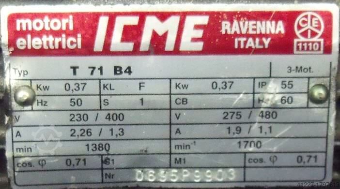 Motorredutor 0,37 kW 98 rpm ICME T71B4
