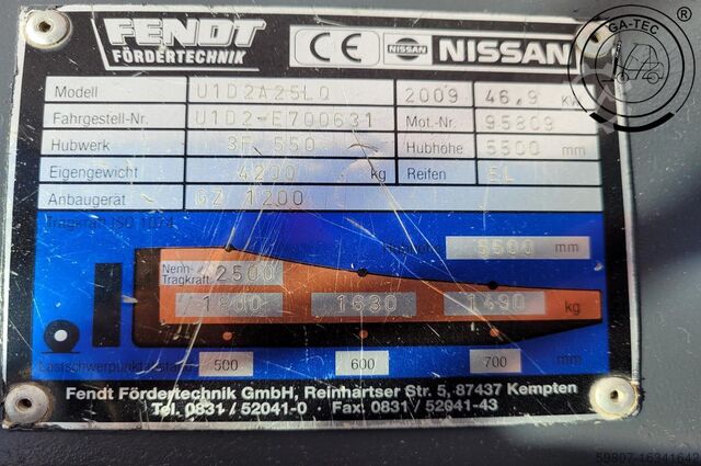 LPG gaffeltrucks Nissan U1D2A25LQ