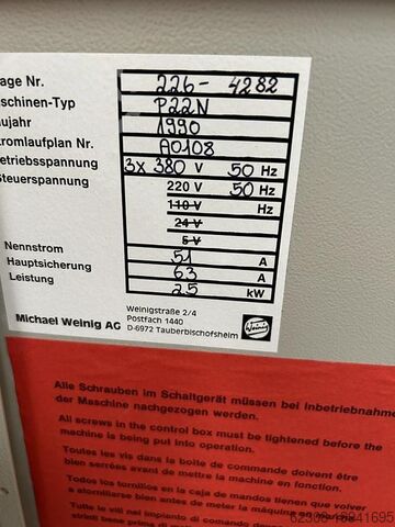 1990 WEINIG P22N WEINIG P22N