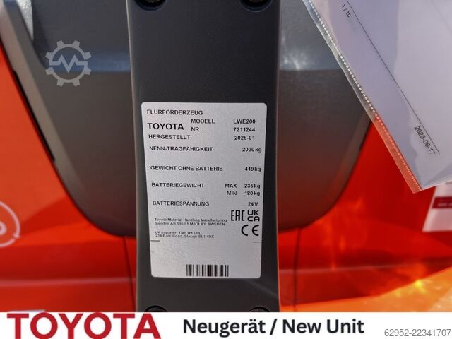 Ručni paletni viljuškar Toyota LWE 200 / neu!