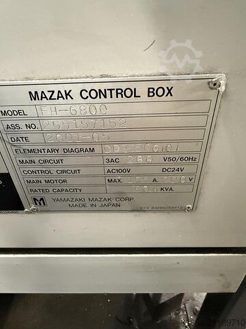 USED HORIZONTAL MACHINING CENTER MANUF. MAZAK, MODEL FH 6800 MAZAK FH 6800