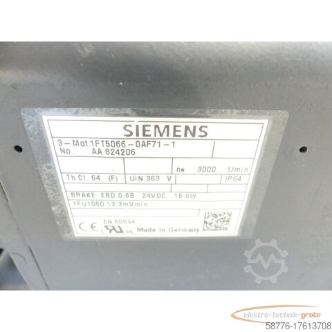 Siemens motor Siemens 1FT5066-0AF71-1 AA 824206 + 6FX2001-2CC50 ID: 521285-38 SN: 42673732A