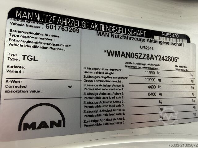 Vrachtwagenhoogwerker MAN TGL 12.180 Koffer mit Ruthmann Versalift 14.90m