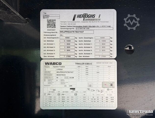 Otvorena poluprikolica sa ceradom  Hertoghs N/A LPRS 24 STUURAS 2x LIFT AS SCHUIFDA