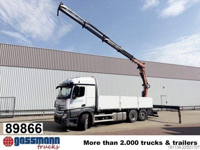 Düz kasa kamyon Mercedes-Benz Actros 2746 L 6x2, Kran Atlas 240.2E-A4, Funk,