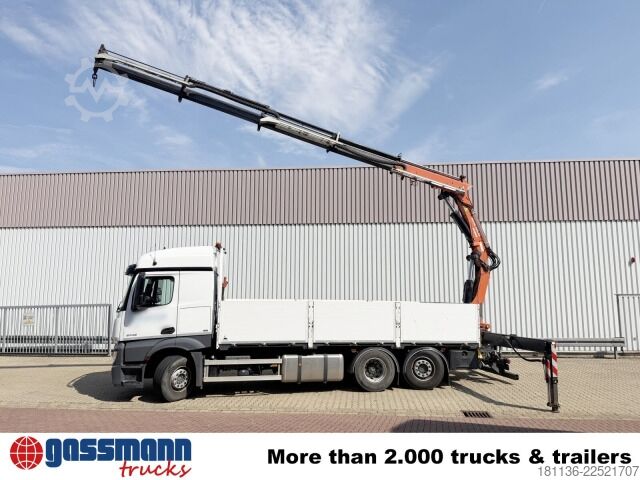 Düz kasa kamyon Mercedes-Benz Actros 2746 L 6x2, Kran Atlas 240.2E-A4, Funk,