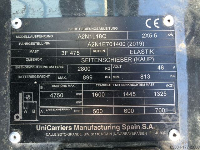 Elektrische vorkheftruck met 4 wielen UniCarriers A2N1L18Q (TX3-18)