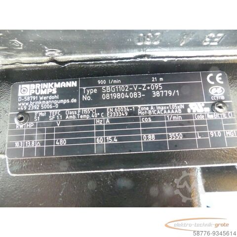 Motor Brinkmann Pumps SBG1102 - V-Z+095 Pumpe No. ! -