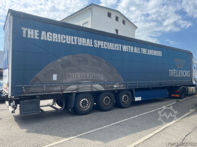 Åben sættevogn med presenning SCHMITZ CARGOBULL SCB S3T Pritsche Schiebeplane Edscha Lift