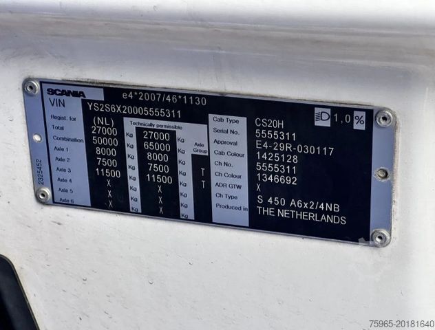 Standard SZM SCANIA S450 FULL AIR RETARDER 2X TANKS ONLY 659.000 KM