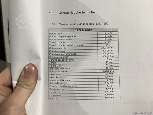 HSS ferăstraie HSS mașină de șanfrenat PERUZZI SAUT 550