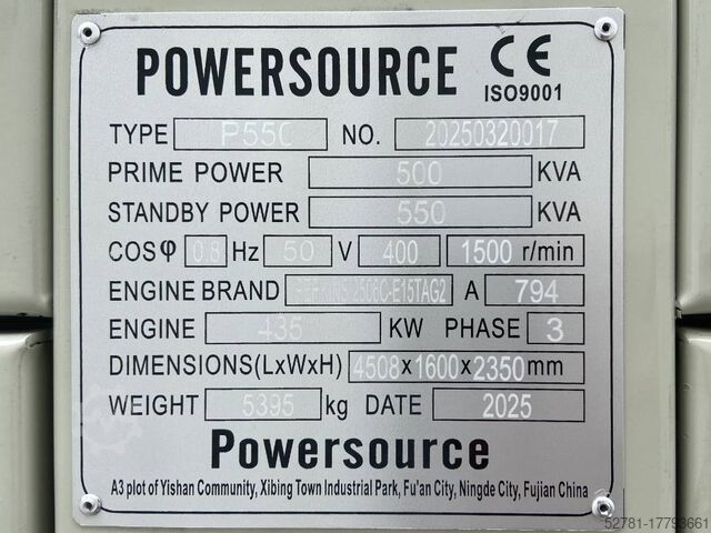 Generator set Perkins 2506C-E1STAG2 - 550 kVA Generator - DPX-19814
