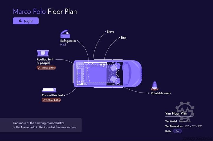 Husbil Mercedes Marco Polo 2022 | Cambio automatico | Tetto a soffietto