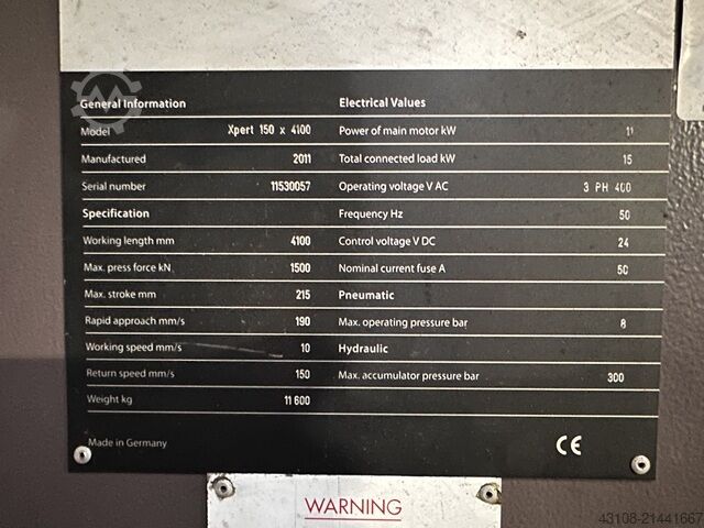 Kantpers Bystronic Xpert 150