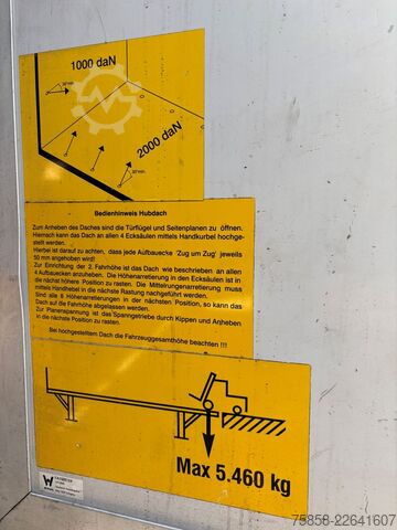Cserélhető felépítmény platóval és ponyvával Wecon Jumbo XXL Innen 3090 mm Hubdach Verzinkt