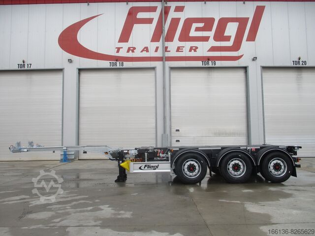 Auflieger Containerchassis Fliegl SDS 380 Vario V2+ mit Frontausschub