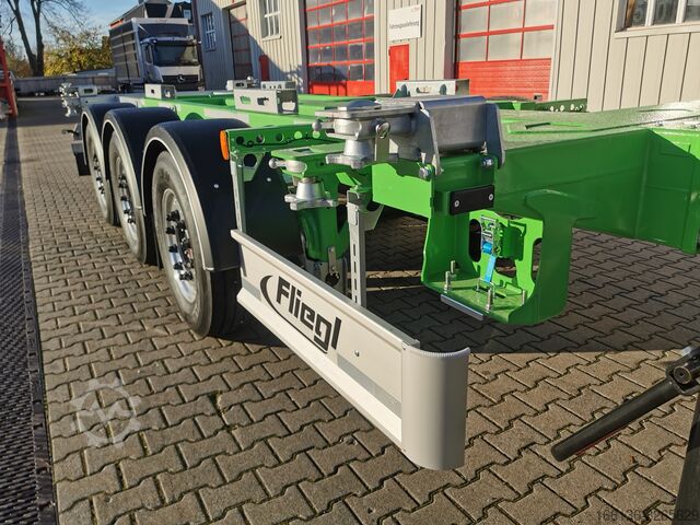 Auflieger Containerchassis Fliegl SDS 380 Vario V2+ mit Frontausschub