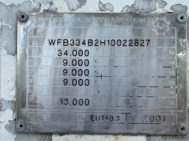 Silo Feldbinder Silo 40M3 / BPW Axles / Discbrakes