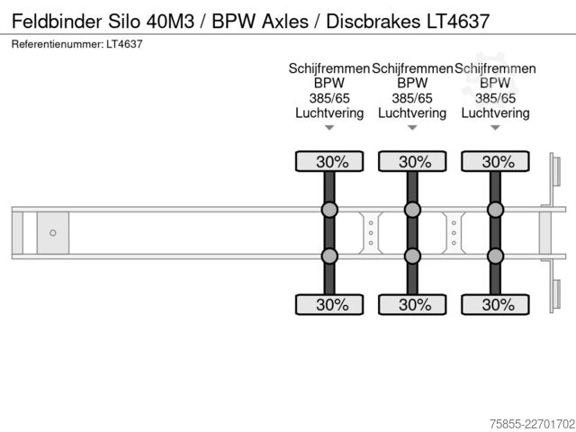 Silo Feldbinder Silo 40M3 / BPW Axles / Discbrakes