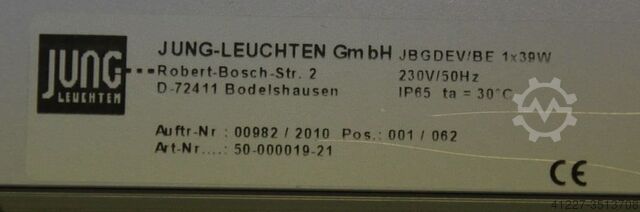 Światło maszyny JUNG Leuchten JBGDEV/BE 1x39W