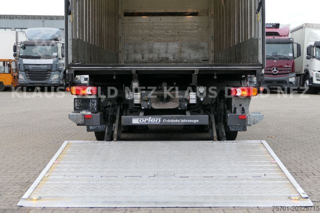 Camión plataforma con toldo RENAULT Premium 430 Getränkewagen Lift-/Lenkachse EU5
