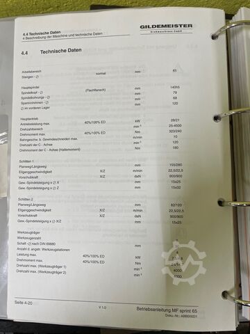 CNC dreje- og fræsecenter Gildemeister MF Sprint 65
