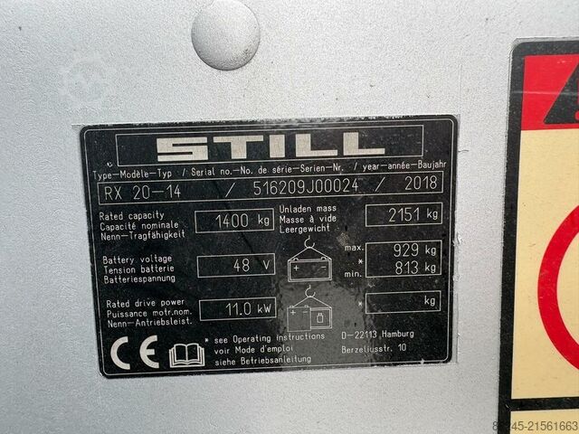 VS-22741 Elektryczny wózek widłowy typu triplex Still RX20-14 STILL RX20 - 14