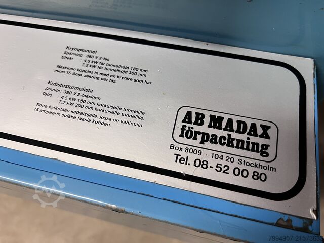 Madax krimptunnel LadyPack Auto 60 + Madax Automatic Shrink Wrapping Machine