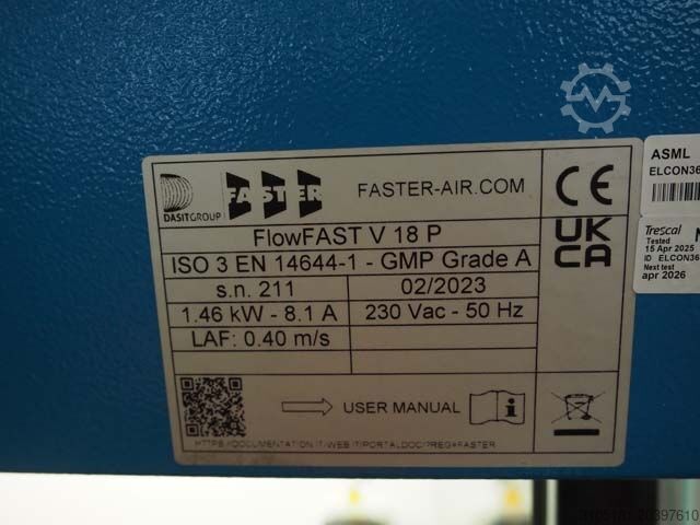 Verticale laminaire flowcabine Faster-AIR FlowFAST V18P