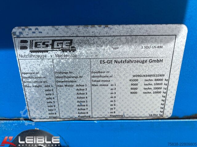 Remorque surbaissée ES-GE 3.SOU-1N-RM Mega-Teleskopierbar-Radmulden-TOP-
