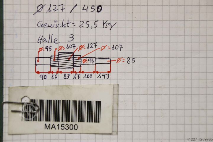 Eixo de engrenagem unbekannt Ø 127 x 450 mm