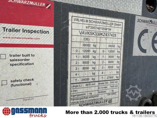 Kippers oplegger Schwarzmüller K-Serie Kippauflieger, Stahlmulde ca. 27m³,