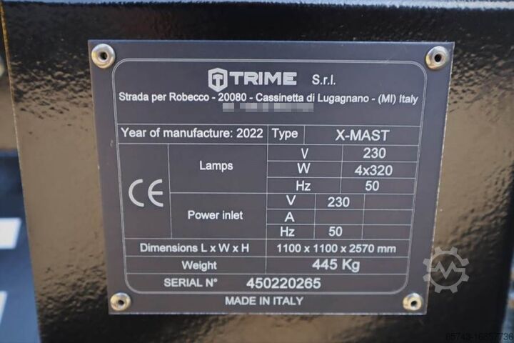 Lichttoren Trime X-Mast 4 × 320W Valid Inspection, *Guarantee