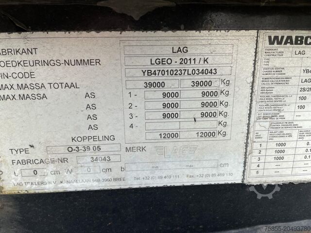 Containertransport LAG O-3-39 05 20 FT Tank / BPW Axles / Drumbrakes /...