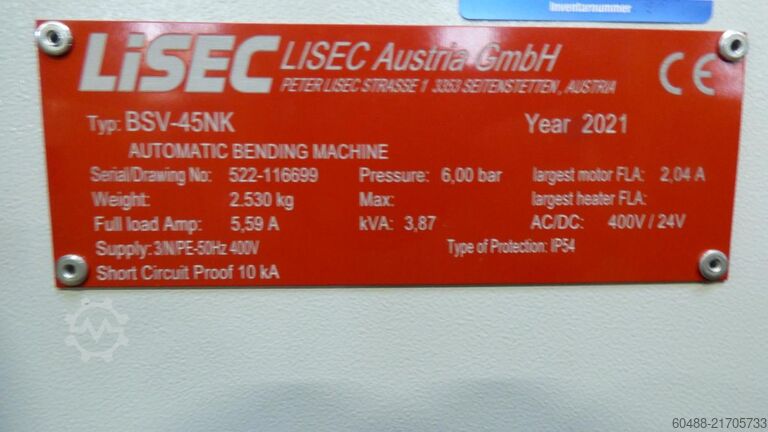 Fully automatic frame bending machine LISEC BSV-45NK