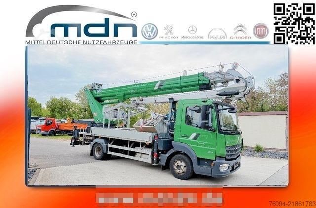 Γερανός τοποθετημένος σε φορτηγό MERCEDES-BENZ Atego 816 Dachdecker Kran BÖCKER 37/4000 Korb