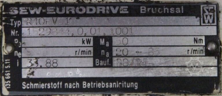 Moteur à engrenages réglable 0,55 kW 20-85 tr/min SEW Eurodrive R40FV01