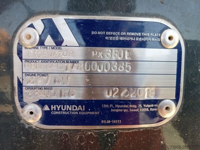 Demolition Excavator Hyundai HX380L with 20m longfront and excavation boom