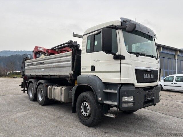 Three-way tipper truck MAN TGS 33.440 Kipper+HMF 1820-4