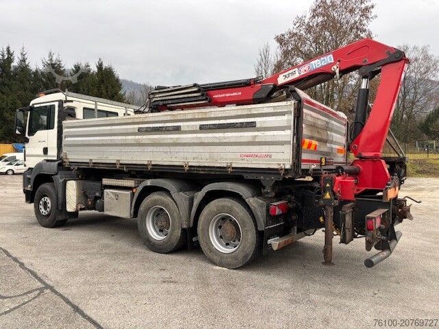 Three-way tipper truck MAN TGS 33.440 Kipper+HMF 1820-4