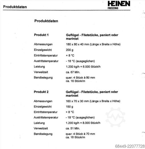 Froster en espiral ártico tipo SF 6.6-11-32 S Heinen Arctic Spiral Freezer Type SF 6.6-11-32