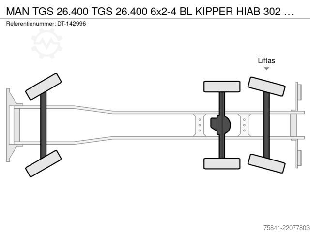 Camion cu macara MAN TGS 26.400 TGS 26.400 6x2-4 BL KIPPER HIAB 302 ...