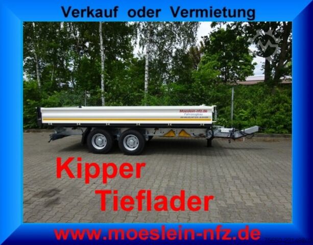 Tippsläp Möslein TTD 11 Weiß  neuer Tandem 3- Seitenkipper Tieflader-- Neufahrzeug --