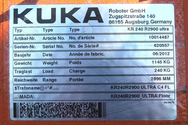 Industrieroboter KUKA KRC4 KR240 R2900 ultra