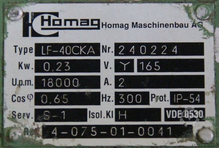 Milling motor for edge processing machines Homag LF-40CKA